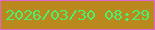 文字の大きさ：2、枠の色：e065cc、背景の色：ba891d、文字の色：4def6e 無料ブログパーツのブログ時計