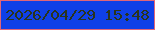 文字の大きさ：2、枠の色：e06678、背景の色：0f40e7、文字の色：2a341c 無料ブログパーツのブログ時計