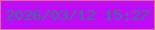 文字の大きさ：5、枠の色：e0679b、背景の色：bf0cf7、文字の色：37748f 無料ブログパーツのブログ時計