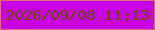 文字の大きさ：1、枠の色：e06880、背景の色：c904e8、文字の色：6c4a01 無料ブログパーツのブログ時計