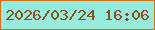 文字の大きさ：4、枠の色：e06913、背景の色：98ecdb、文字の色：86511e 無料ブログパーツのブログ時計