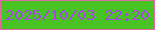 文字の大きさ：5、枠の色：e069a1、背景の色：49c223、文字の色：a649e2 無料ブログパーツのブログ時計