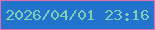 文字の大きさ：5、枠の色：e06eb1、背景の色：2273cc、文字の色：7fccb7 無料ブログパーツのブログ時計