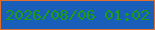 文字の大きさ：1、枠の色：e06f2f、背景の色：195eb9、文字の色：1c9e14 無料ブログパーツのブログ時計