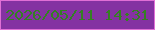 文字の大きさ：2、枠の色：e06fd6、背景の色：8432a2、文字の色：348023 無料ブログパーツのブログ時計