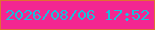 文字の大きさ：3、枠の色：e07031、背景の色：f32691、文字の色：1abfdc 無料ブログパーツのブログ時計
