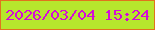 文字の大きさ：3、枠の色：e0731d、背景の色：b6e62d、文字の色：d40bd8 無料ブログパーツのブログ時計