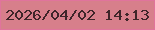 文字の大きさ：5、枠の色：e0749c、背景の色：d77f8b、文字の色：3f2529 無料ブログパーツのブログ時計