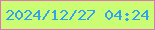 文字の大きさ：5、枠の色：e074bc、背景の色：cafd74、文字の色：32a2ef 無料ブログパーツのブログ時計