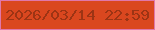 文字の大きさ：4、枠の色：e077aa、背景の色：da471f、文字の色：9d3414 無料ブログパーツのブログ時計
