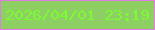 文字の大きさ：5、枠の色：e07bdf、背景の色：8dcf62、文字の色：7dfb37 無料ブログパーツのブログ時計