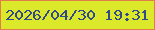 文字の大きさ：5、枠の色：e07d4a、背景の色：dce92a、文字の色：304a8a 無料ブログパーツのブログ時計