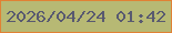 文字の大きさ：4、枠の色：e08134、背景の色：b7b974、文字の色：595a70 無料ブログパーツのブログ時計
