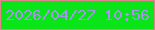文字の大きさ：4、枠の色：e0838a、背景の色：0ae519、文字の色：a894ed 無料ブログパーツのブログ時計