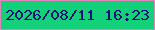 文字の大きさ：3、枠の色：e085b7、背景の色：13d17b、文字の色：141274 無料ブログパーツのブログ時計