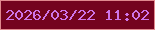 文字の大きさ：5、枠の色：e0898e、背景の色：74031e、文字の色：ce75e8 無料ブログパーツのブログ時計