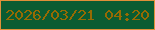 文字の大きさ：4、枠の色：e09039、背景の色：0b5c32、文字の色：966a03 無料ブログパーツのブログ時計