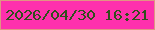 文字の大きさ：1、枠の色：e09483、背景の色：fe30ad、文字の色：2f4f1d 無料ブログパーツのブログ時計