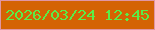 文字の大きさ：1、枠の色：e096a4、背景の色：d46303、文字の色：5aed48 無料ブログパーツのブログ時計