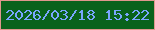文字の大きさ：1、枠の色：e0978e、背景の色：09621c、文字の色：79a6fe 無料ブログパーツのブログ時計