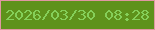 文字の大きさ：4、枠の色：e097a2、背景の色：5e921b、文字の色：85cf59 無料ブログパーツのブログ時計