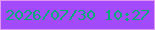 文字の大きさ：3、枠の色：e097f3、背景の色：a34afb、文字の色：09a779 無料ブログパーツのブログ時計
