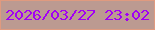 文字の大きさ：4、枠の色：e09a7f、背景の色：bc9a91、文字の色：a200f4 無料ブログパーツのブログ時計