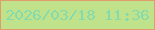 文字の大きさ：3、枠の色：e09c6d、背景の色：bfe28a、文字の色：83dbae 無料ブログパーツのブログ時計