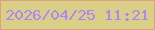 文字の大きさ：5、枠の色：e09f80、背景の色：d9cf87、文字の色：ab88f9 無料ブログパーツのブログ時計