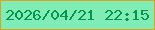 文字の大きさ：2、枠の色：e0a220、背景の色：80ecb6、文字の色：05964d 無料ブログパーツのブログ時計