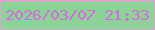 文字の大きさ：5、枠の色：e0a2d9、背景の色：8ed199、文字の色：d66be0 無料ブログパーツのブログ時計