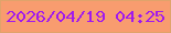 文字の大きさ：5、枠の色：e0a36b、背景の色：f89c6f、文字の色：a11aed 無料ブログパーツのブログ時計