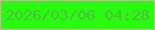 文字の大きさ：1、枠の色：e0a4c0、背景の色：26fc0b、文字の色：51bb42 無料ブログパーツのブログ時計