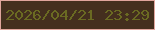 文字の大きさ：5、枠の色：e0a59c、背景の色：442f1e、文字の色：6a6a22 無料ブログパーツのブログ時計