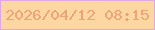 文字の大きさ：1、枠の色：e0a8e2、背景の色：fcd7a1、文字の色：eba27d 無料ブログパーツのブログ時計