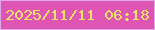 文字の大きさ：2、枠の色：e0a8e9、背景の色：de55b3、文字の色：ebe268 無料ブログパーツのブログ時計