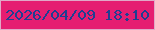 文字の大きさ：2、枠の色：e0a9c7、背景の色：e51e71、文字の色：1f3f92 無料ブログパーツのブログ時計