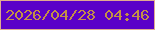 文字の大きさ：1、枠の色：e0aa90、背景の色：5a01c8、文字の色：c49046 無料ブログパーツのブログ時計