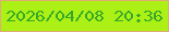 文字の大きさ：4、枠の色：e0ac73、背景の色：acf016、文字の色：37a928 無料ブログパーツのブログ時計