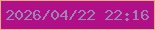 文字の大きさ：5、枠の色：e0ad7f、背景の色：b00f87、文字の色：9b86b4 無料ブログパーツのブログ時計