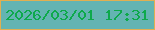 文字の大きさ：5、枠の色：e0af51、背景の色：63b4b2、文字の色：0da94c 無料ブログパーツのブログ時計