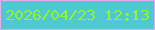 文字の大きさ：1、枠の色：e0aff0、背景の色：50c8d2、文字の色：95f431 無料ブログパーツのブログ時計