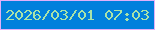 文字の大きさ：3、枠の色：e0b0fa、背景の色：0180dc、文字の色：a9e3a9 無料ブログパーツのブログ時計