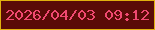 文字の大きさ：5、枠の色：e0b10e、背景の色：5a0b07、文字の色：f04971 無料ブログパーツのブログ時計