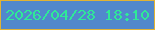 文字の大きさ：3、枠の色：e0b335、背景の色：5188cc、文字の色：2fe997 無料ブログパーツのブログ時計