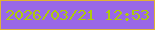 文字の大きさ：3、枠の色：e0b335、背景の色：9968e8、文字の色：aecb08 無料ブログパーツのブログ時計