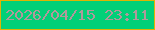 文字の大きさ：3、枠の色：e0b402、背景の色：02d078、文字の色：b1989b 無料ブログパーツのブログ時計