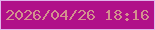 文字の大きさ：5、枠の色：e0b4ea、背景の色：b01089、文字の色：d3908e 無料ブログパーツのブログ時計