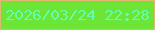 文字の大きさ：5、枠の色：e0b86f、背景の色：6de537、文字の色：63fdb0 無料ブログパーツのブログ時計