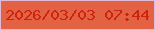 文字の大きさ：4、枠の色：e0bad8、背景の色：e26243、文字の色：cc240d 無料ブログパーツのブログ時計